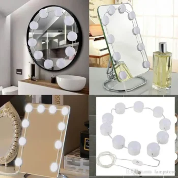 Vanity Mirror Fill 10Pc Light Bulb | Changeable Luminance 3 Colors LED USB String Dimmable Vanity Light