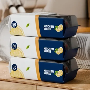 Kitchen Wipes ? Pack of 80 Pieces, Multipurpose Cleaning Wipes for Home and Kitchen Use -Soft and durable material for effective cleaning